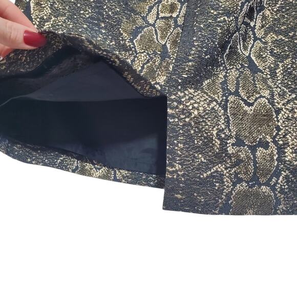 Worthington | Metallic Snakeskin Animal Print Mobwife Pencil Mini Skirt - Picture 5 of 7